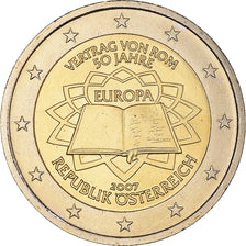 Austria, 2 Euro, Traité de Rome 50 ans, 2007, Vienna, MS(64), Bi-Metallic