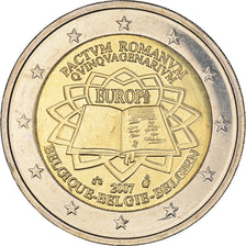 Belgium, 2 Euro, Traité de Rome 50 ans, 2007, Brussels, AU(55-58), Bi-Metallic