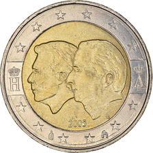 Belgium, 2 Euro, Schengen Agreement, 2005, Brussels, AU(50-53), Bi-Metallic