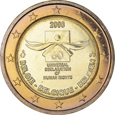 Belgium, 2 Euro, Déclaration des Droits de l'Homme, 2008, Brussels, AU(55-58)