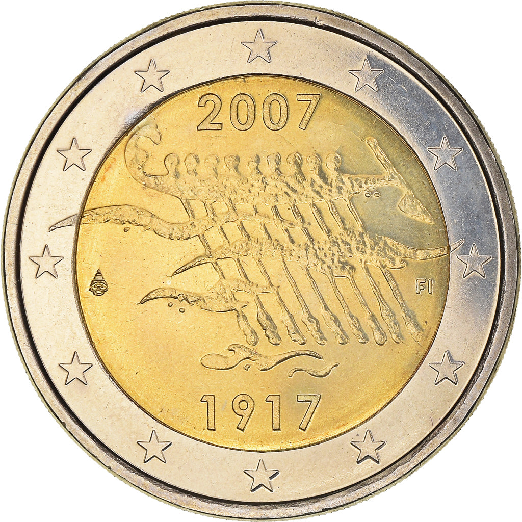 Finland, 2 Euro, 90th Anniversary of Independence, 2007, Vantaa, MS(63)