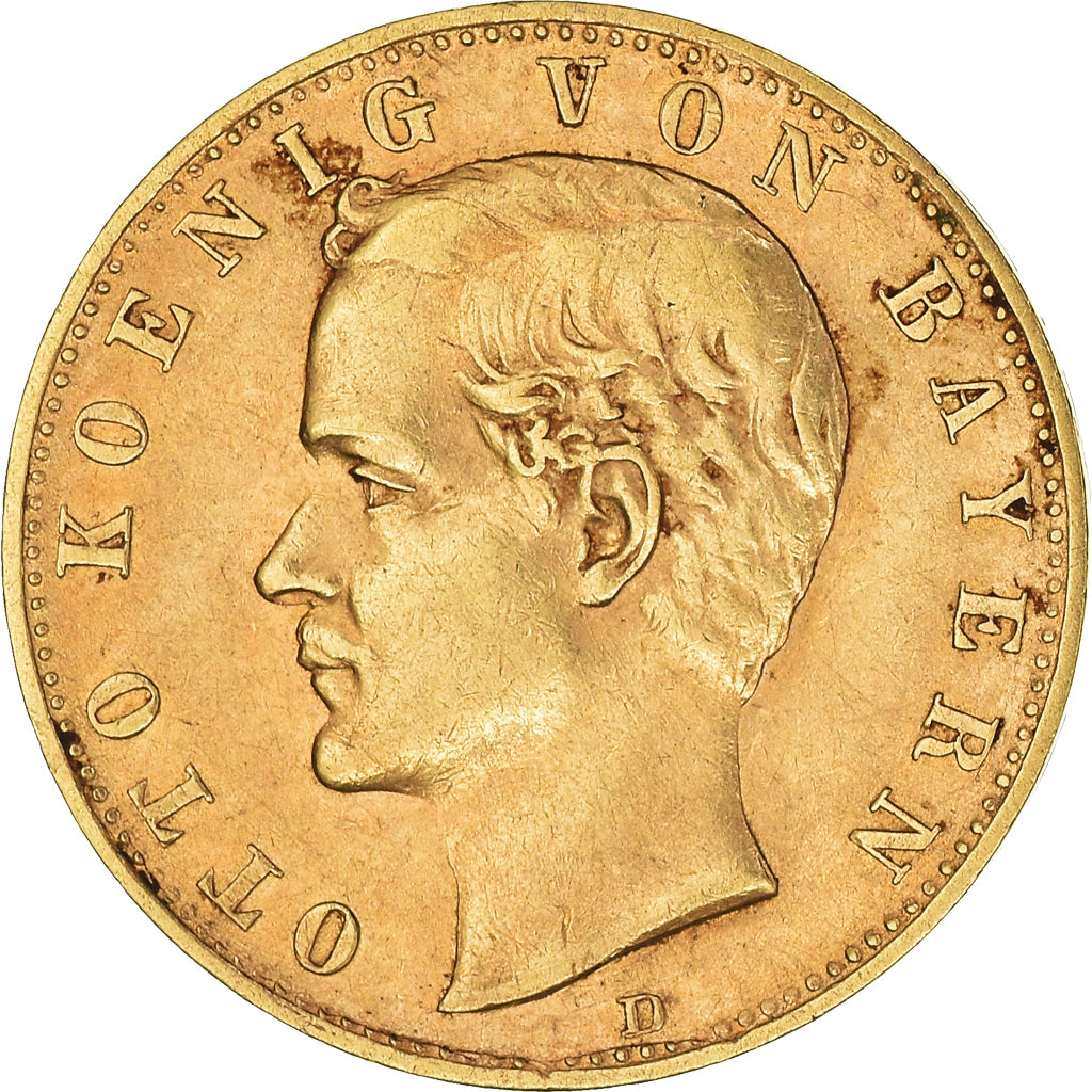 Coin, German States, BAVARIA, Otto, 10 Mark, 1893, Munich, EF(40-45), Gold