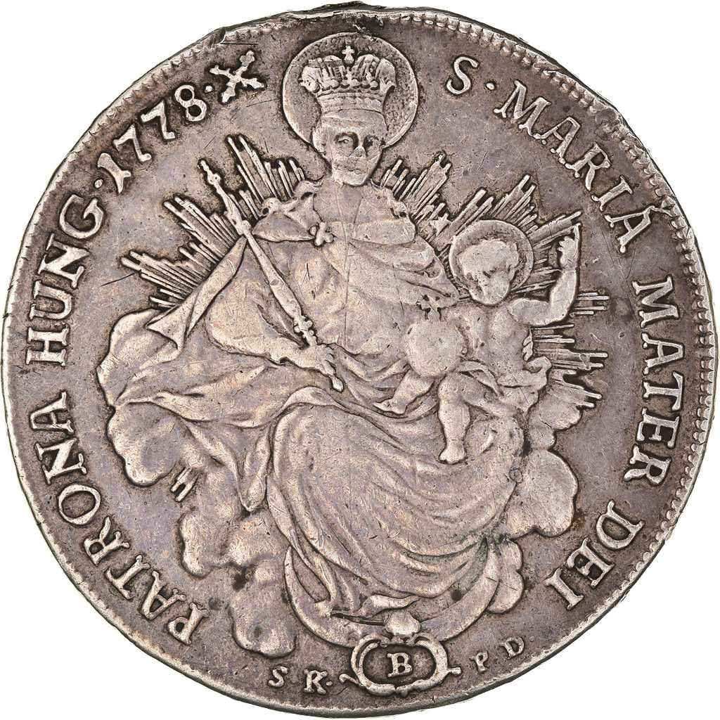 Coin, Hungary, Maria Theresia, Thaler, 1778, Kremnitz, AU(50-53), Silver