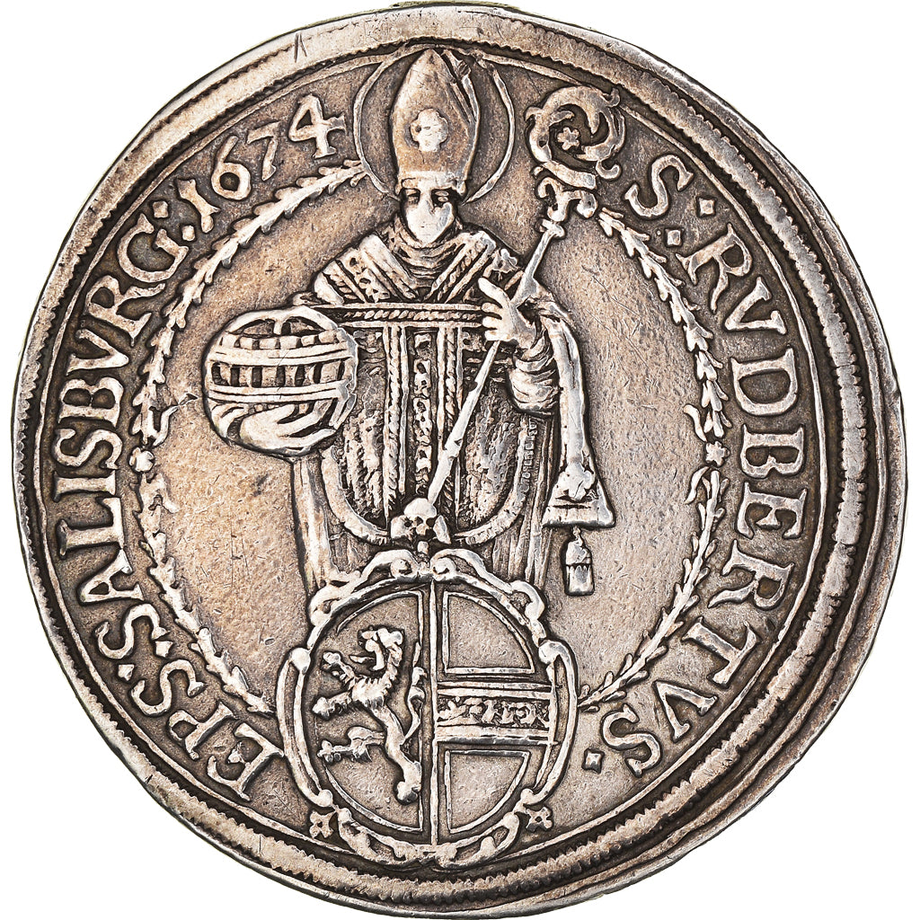 Moneta, PAŃSTWA AUSTRIACKIE, SALZBURG, Maximilian Gandolph, Thaler, 1674