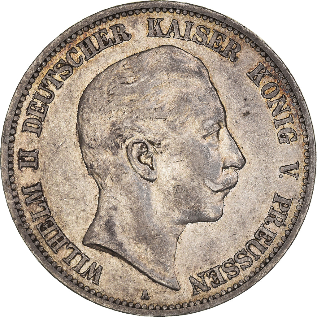 Coin, German States, PRUSSIA, Wilhelm II, 5 Mark, 1908, Berlin, EF(40-45)