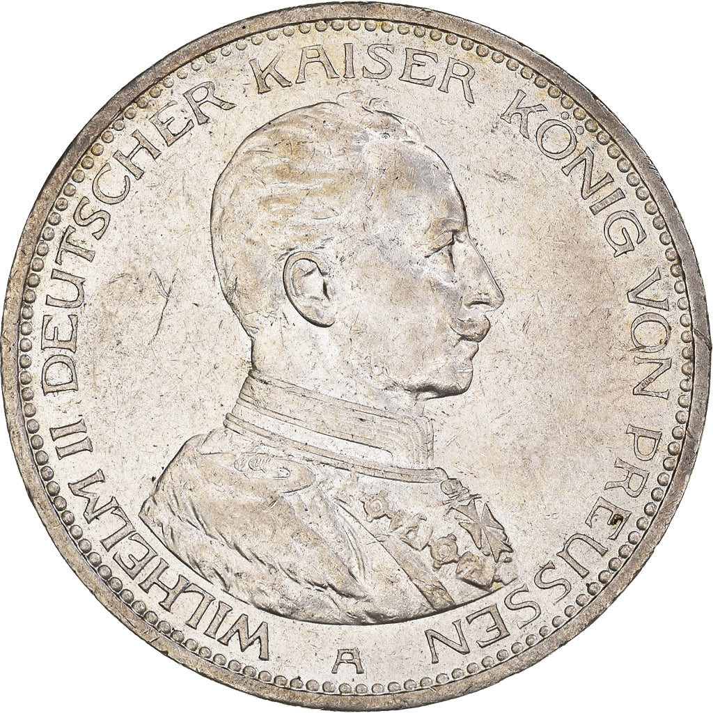 Coin, German States, PRUSSIA, Wilhelm II, 5 Mark, 1914, Berlin, AU(50-53)