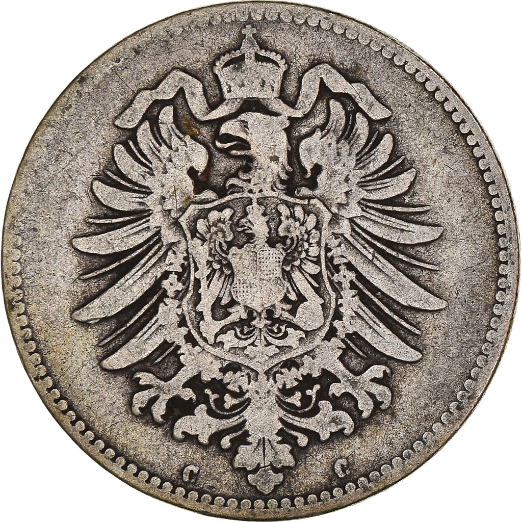 Coin, GERMANY - EMPIRE, Wilhelm I, Mark, 1875, Frankfurt, EF(40-45), Silver