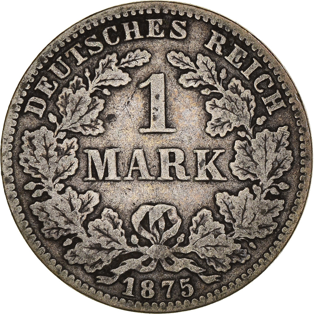 Coin, GERMANY - EMPIRE, Wilhelm I, Mark, 1875, Frankfurt, EF(40-45), Silver