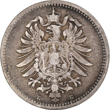 Coin, GERMANY - EMPIRE, Wilhelm I, 20 Pfennig, 1876, Dresde, VF(30-35), Silver