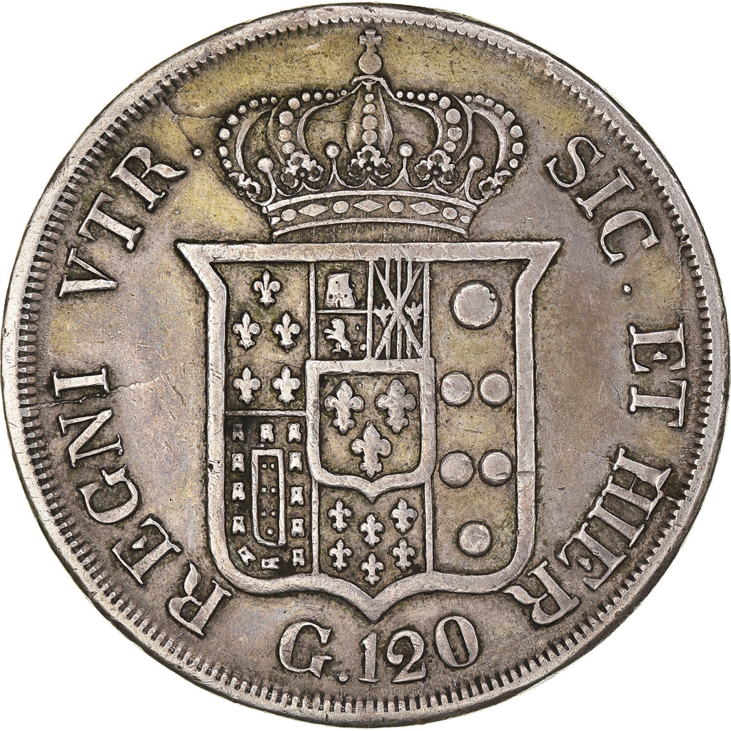 Moneta, STATI ITALIANI, NAPLES, Ferdinando II, 120 Grana, 1834, BB, Argento