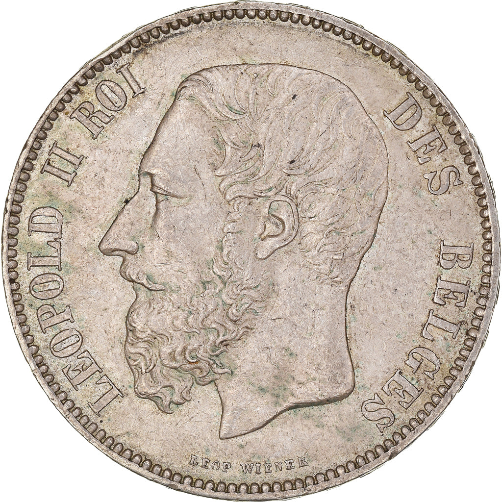 Coin, Belgium, Leopold II, 5 Francs, 5 Frank, 1872, EF(40-45), Silver, KM:24