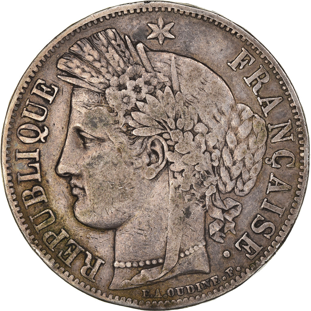 Coin, France, Cérès, 5 Francs, 1849, Paris, VF(30-35), Silver, KM:761.1