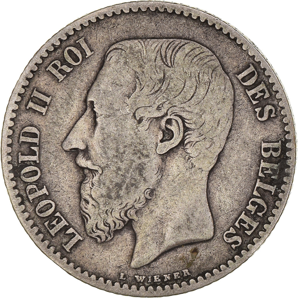 Coin, Belgium, Leopold II, Franc, 1866, VF(30-35), Silver, KM:28.1