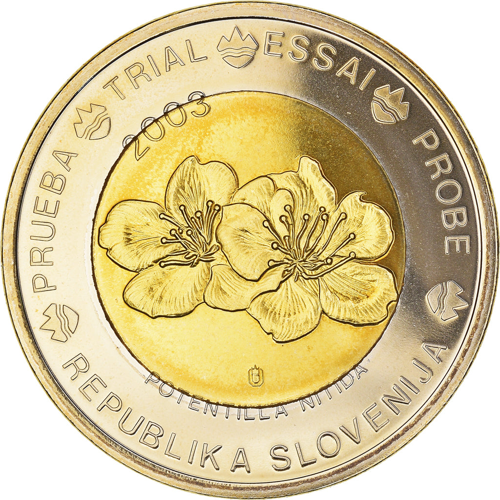 Slovenia, 2 Euro, 2003, unofficial private coin, MS(65-70), Copper Plated Steel