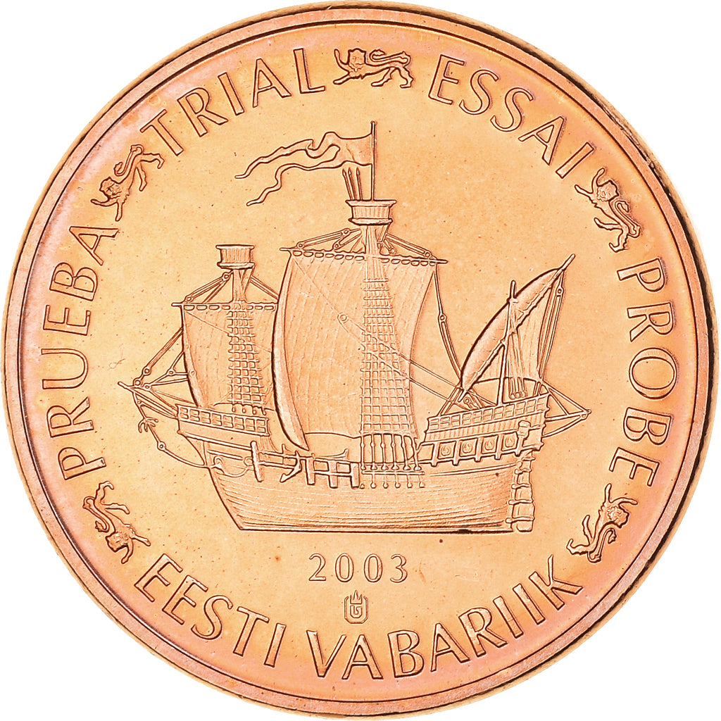 Estonia, Euro Cent, 2003, unofficial private coin, STGL, Copper Plated Steel