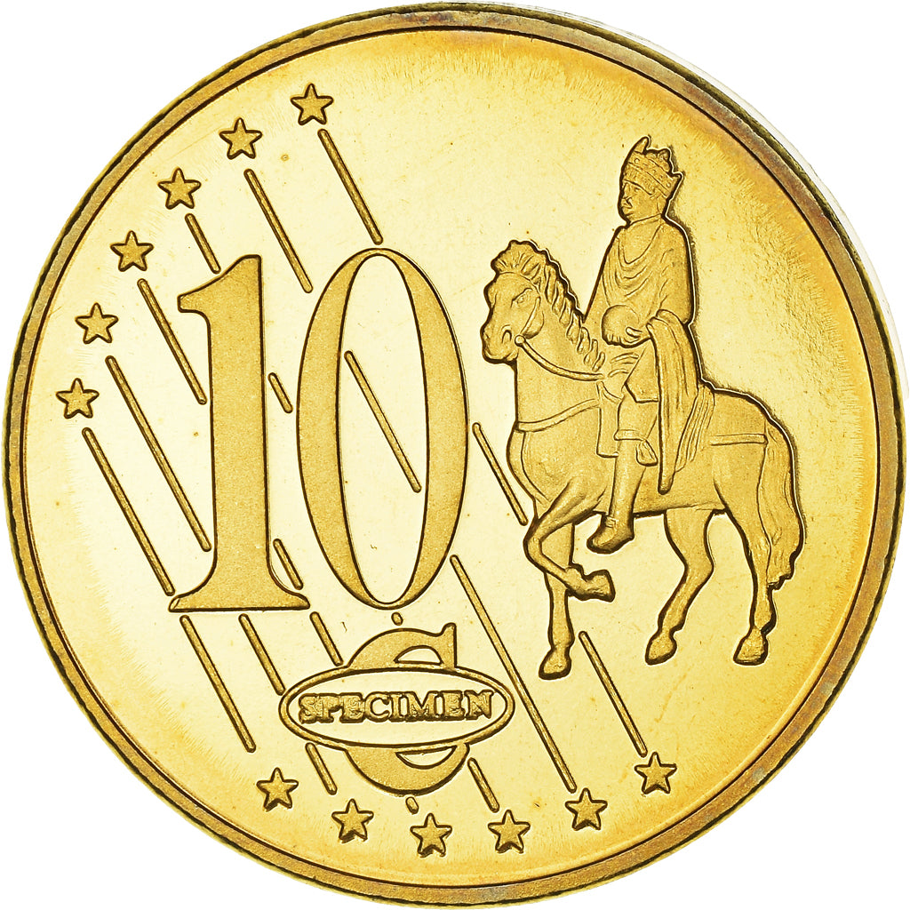 Cypr, 10 Euro Cent, 2003, unofficial private coin, MS(64), Miedź platerowana