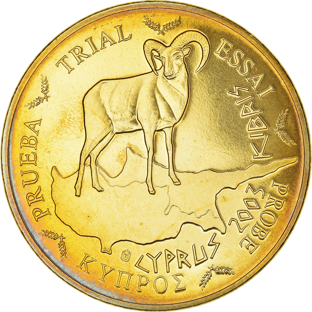 Cyprus, 50 Euro Cent, 2003, unofficial private coin, MS(65-70), Copper Plated