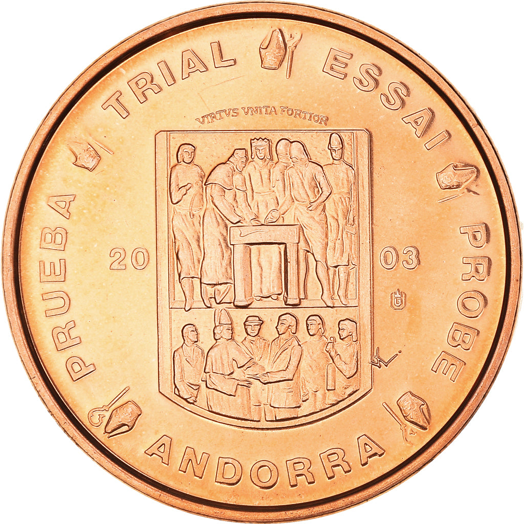 Andorra, 2 Euro Cent, 2003, unofficial private coin, UNZ+, Kupfer