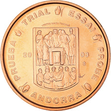 Andorra, 2 Euro Cent, 2003, unofficial private coin, UNZ+, Kupfer
