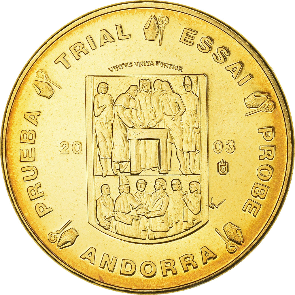 Andorra, 10 Euro Cent, 2003, unofficial private coin, MS(64), Copper