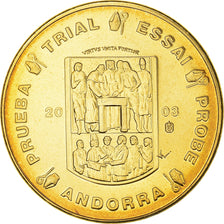 Andorra, 10 Euro Cent, 2003, unofficial private coin, MS(64), Copper