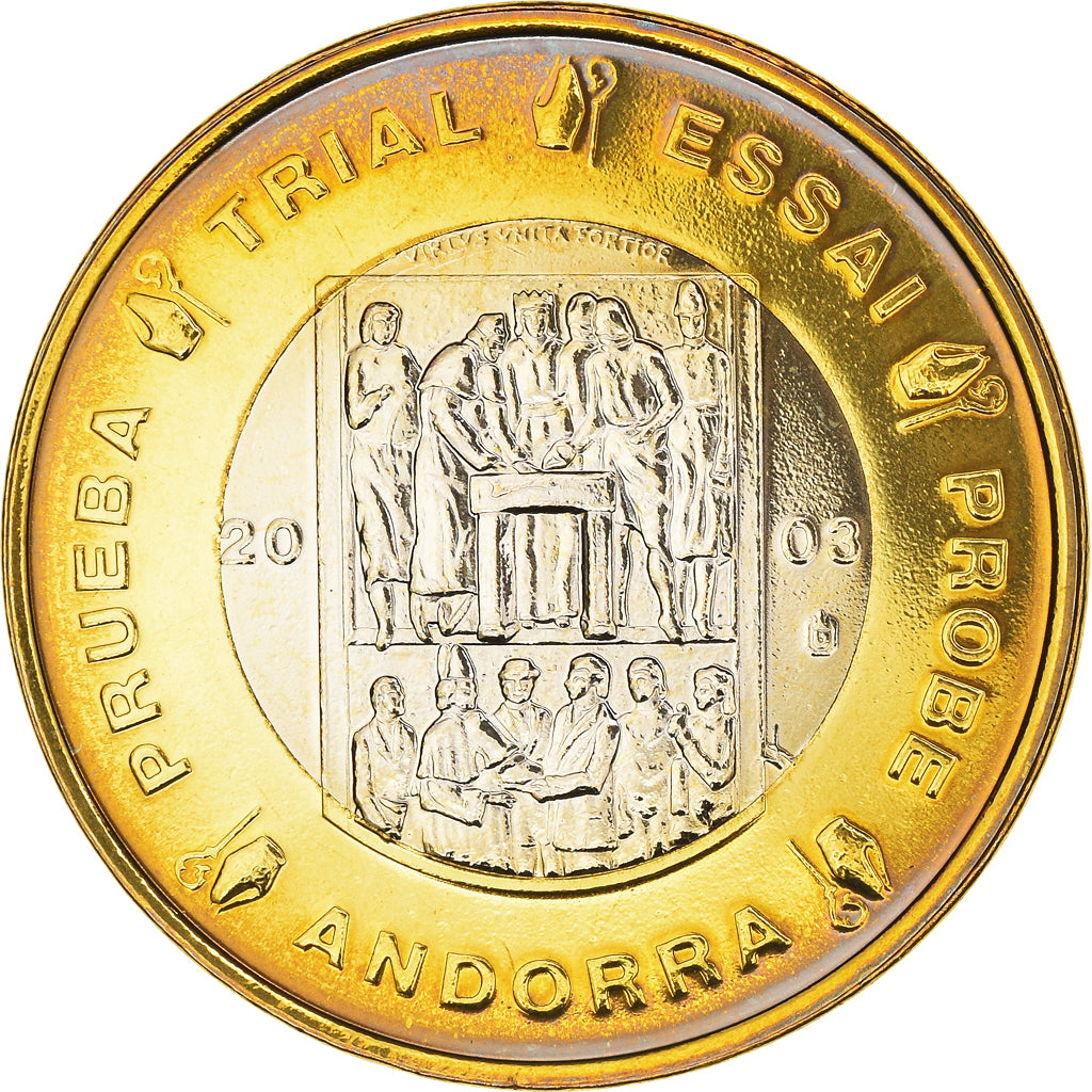 Andorra, Euro, 2003, unofficial private coin, EF(40-45), Copper