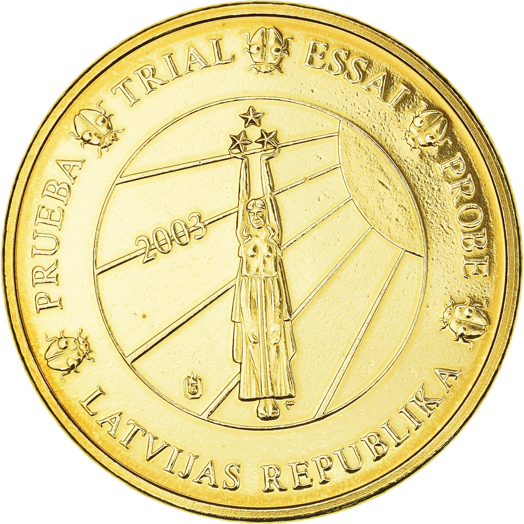 Letland, 20 Euro Cent, 2003, unofficial private coin, PR, Copper Plated Steel