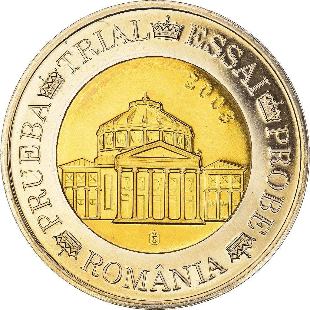 Romania, Fantasy euro patterns, 2 Euro, 2003, MS(63), Copper
