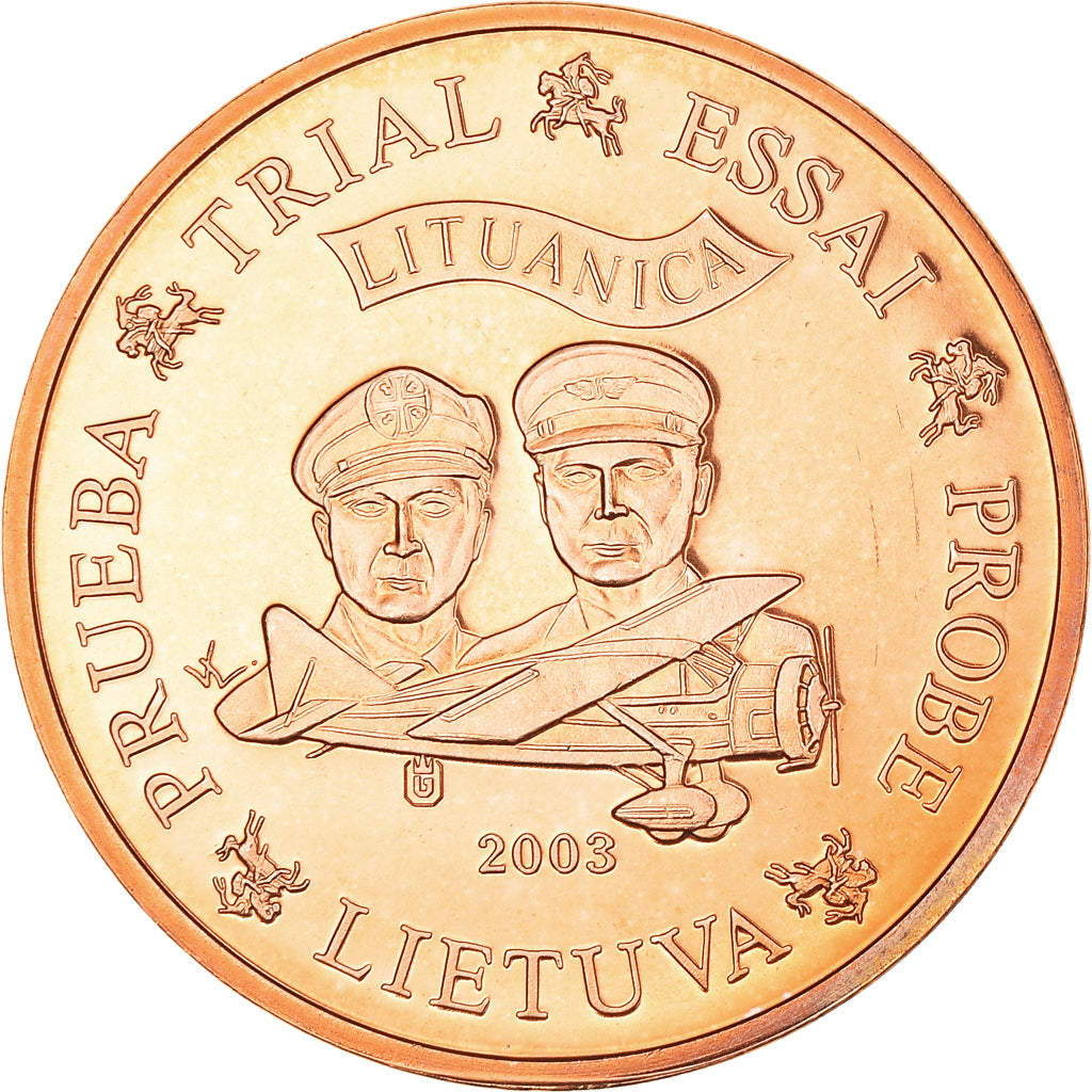Litwa, Fantasy euro patterns, 5 Euro Cent, 2003, MS(64), Bimetaliczny