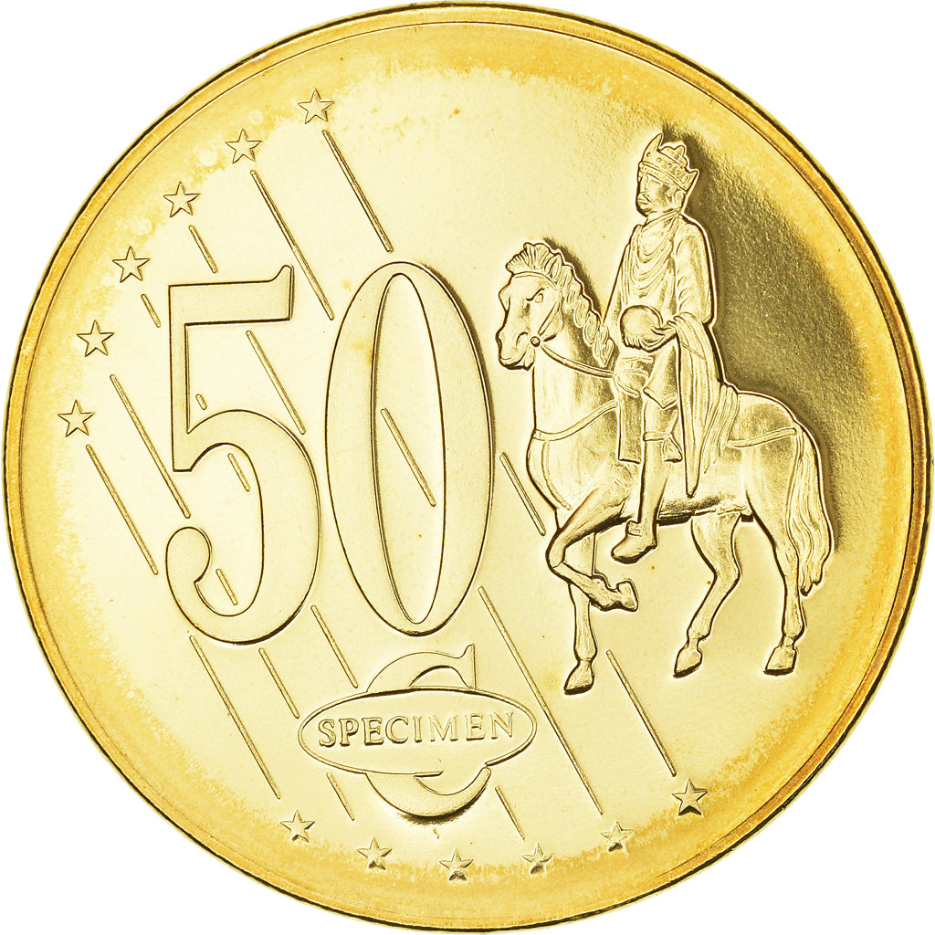 Lithuania, Fantasy euro patterns, 50 Euro Cent, 2003, MS(65-70), Bi-Metallic