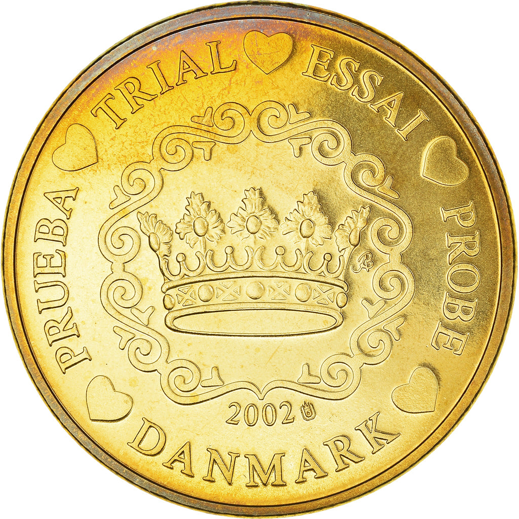 Denmark, 50 Euro Cent, 2002, unofficial private coin, MS(64), Copper Plated
