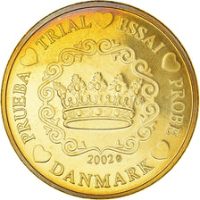 Denmark, 50 Euro Cent, 2002, unofficial private coin, MS(64), Copper Plated
