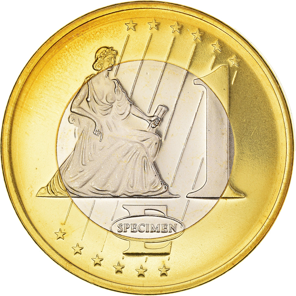 Denmark, Euro, 2002, unofficial private coin, MS(64), Copper Plated Steel