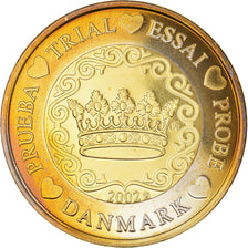 Denmark, 2 Euro, 2002, unofficial private coin, MS(64), Copper Plated Steel