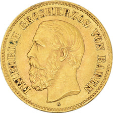 Coin, German States, BADEN, Friedrich I, 5 Mark, 1877, Stuttgart, MS(63), Gold