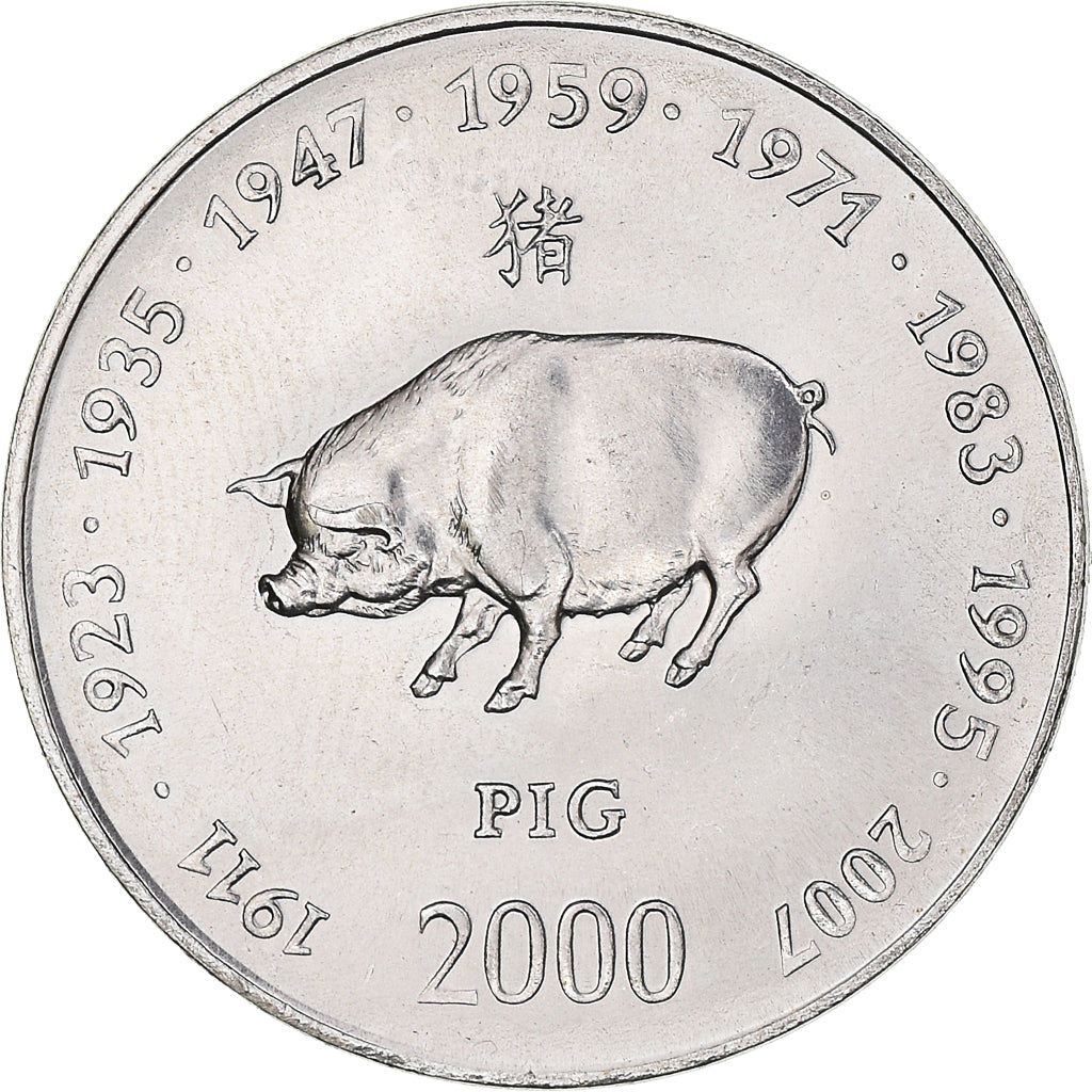 Coin, Somalia, 10 Shillings / Scellini, 2000, MS(63), Nickel Clad Steel, KM:101