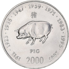 Coin, Somalia, 10 Shillings / Scellini, 2000, MS(63), Nickel Clad Steel, KM:101