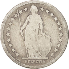 Moneda, Suiza, 2 Francs, 1874, Bern, BC, Plata, KM:21