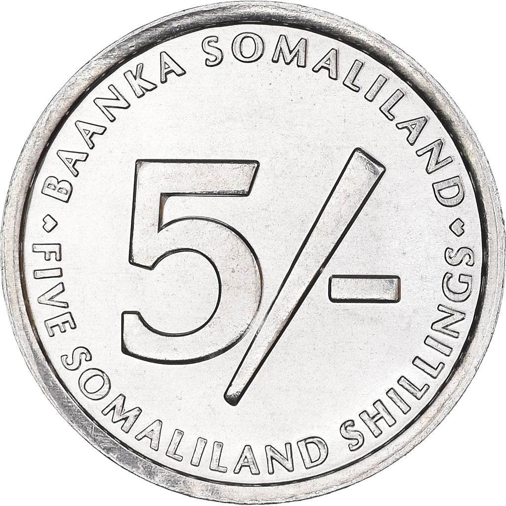 Monnaie, Somaliland, 5 Shillings, 2002, SPL, Aluminium, KM:4