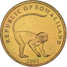Coin, Somaliland, 10 Shillings, 2002, MS(63), Brass, KM:3
