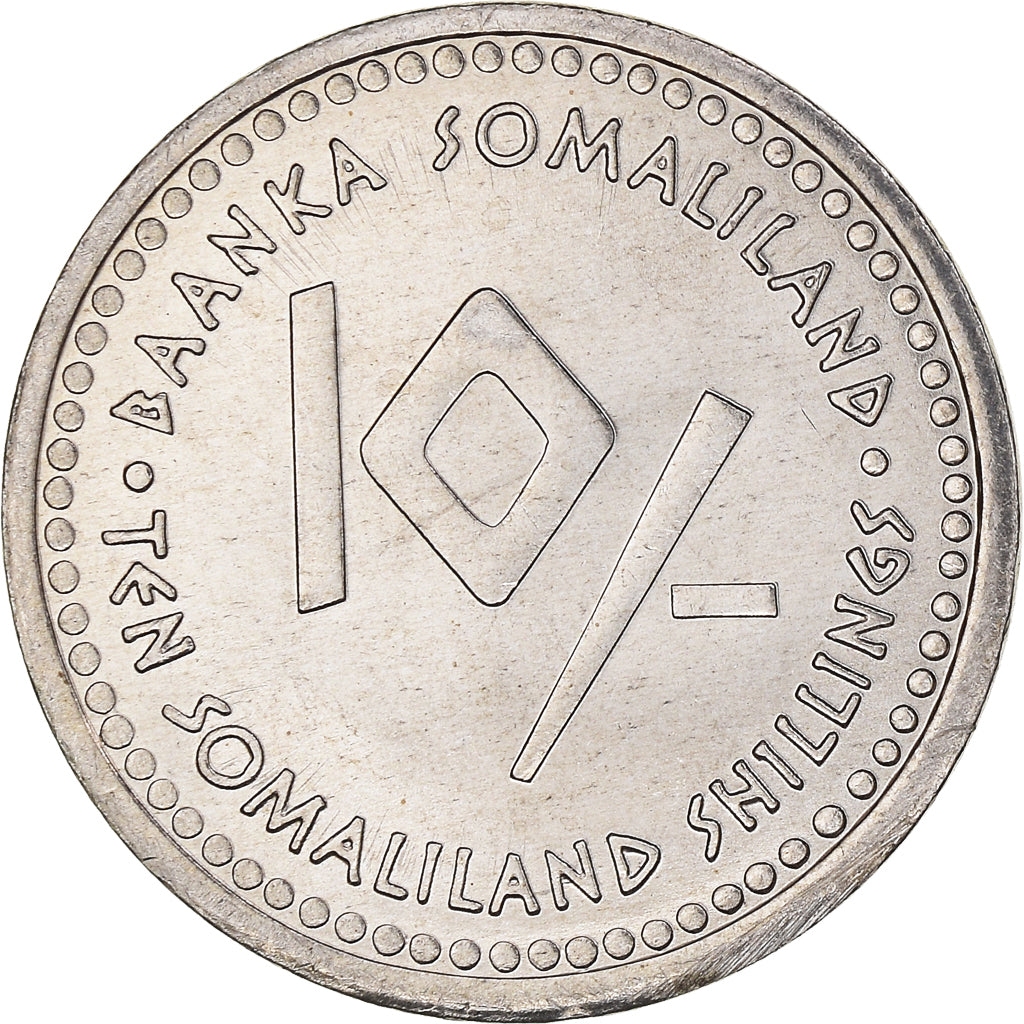 Moneta, Somaliland, 10 Shillings, 2006, SPL, Acciaio inossidabile, KM:13