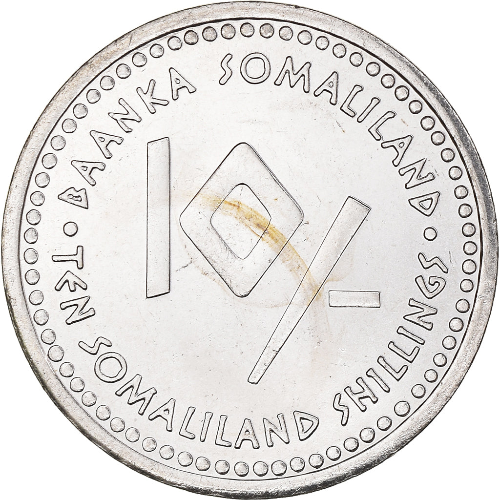 Coin, Somaliland, 10 Shillings, 2006, MS(63), Stainless Steel, KM:14