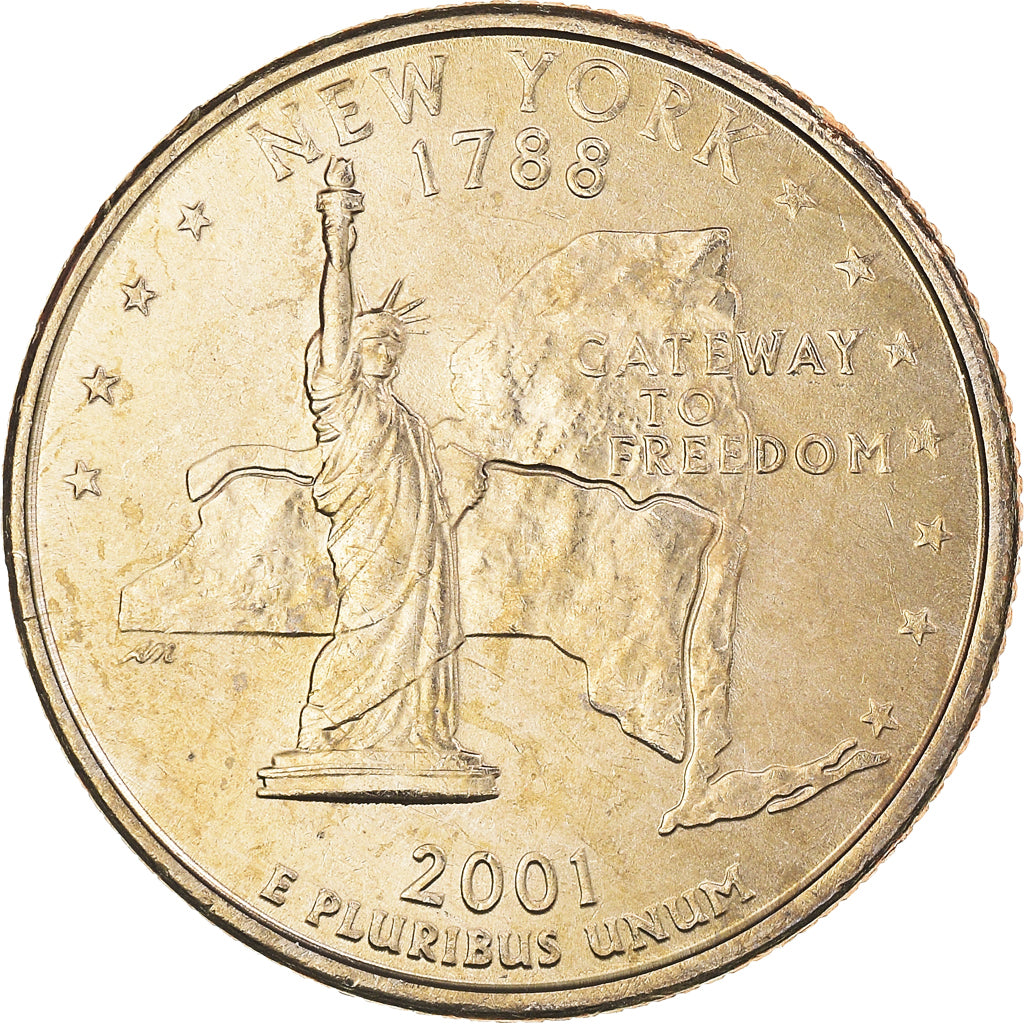 Coin, United States, Quarter, 2001, U.S. Mint, Philadelphia, New-York