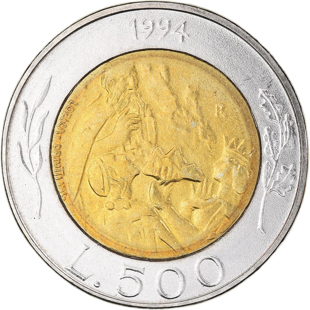 Coin, San Marino, 500 Lire, 1994, Rome, MS(64), Bi-Metallic, KM:314