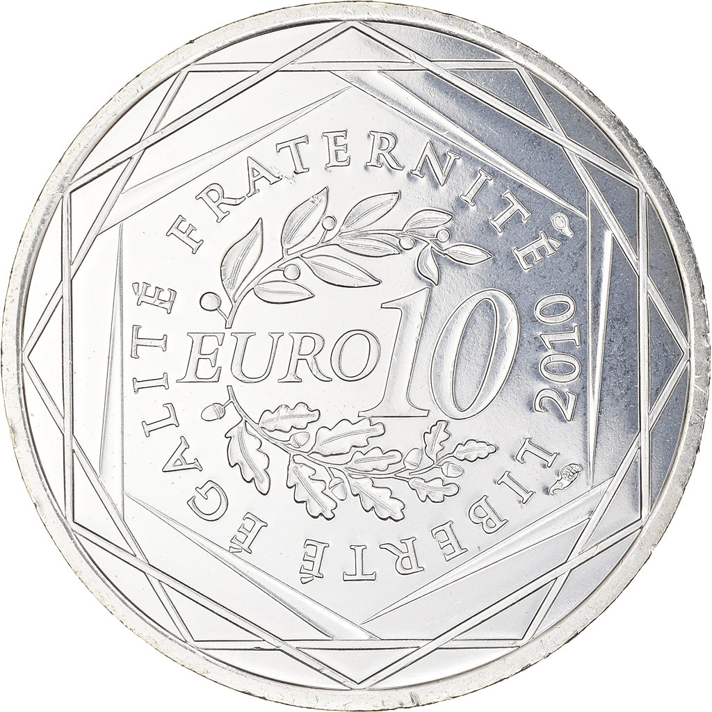 France, 10 Euro, Guyane, 2010, Paris, MS(63), Silver, KM:1654