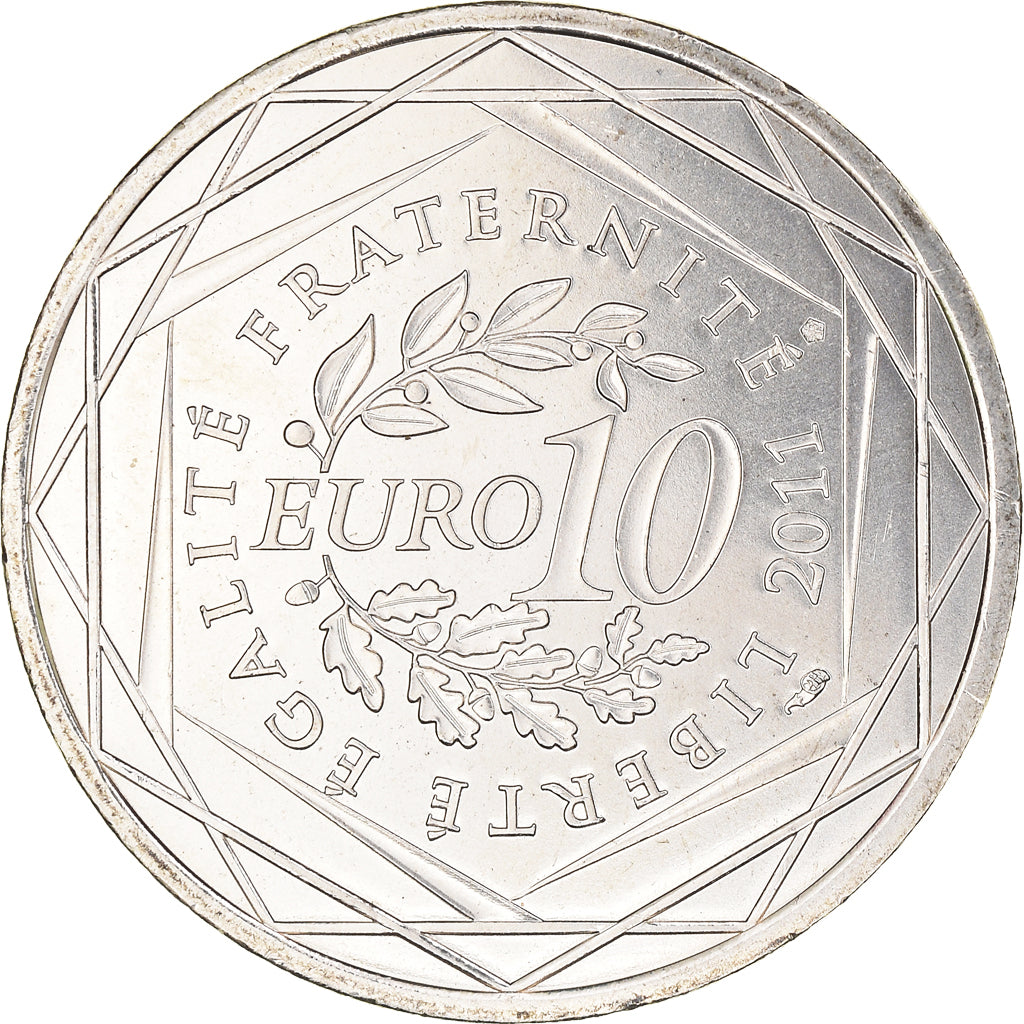 France, 10 Euro, Mayotte, 2010, Paris, MS(63), Silver