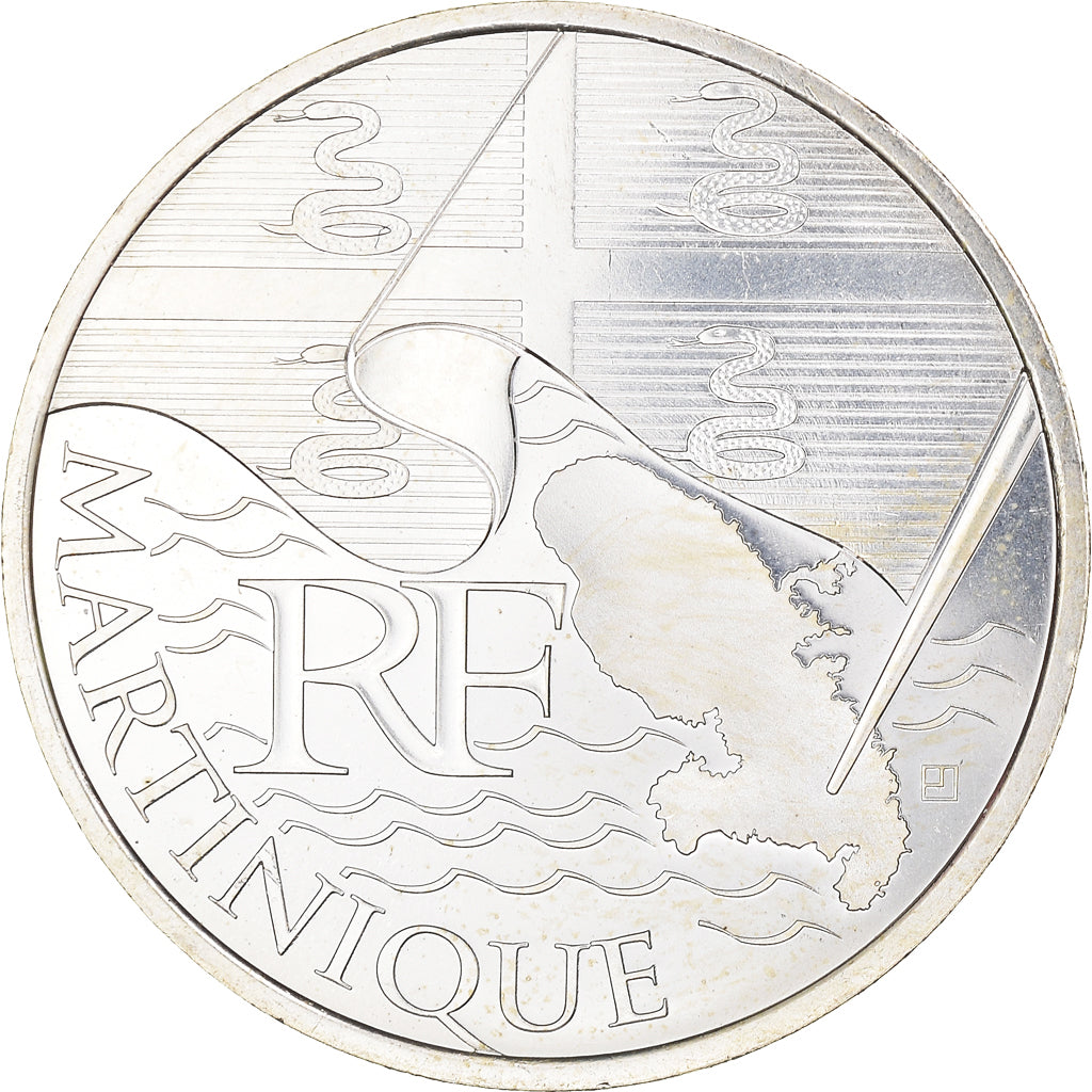 France, 10 Euro, Martinique, 2010, Paris, MS(63), Silver, Gadoury:EU399, KM:1662