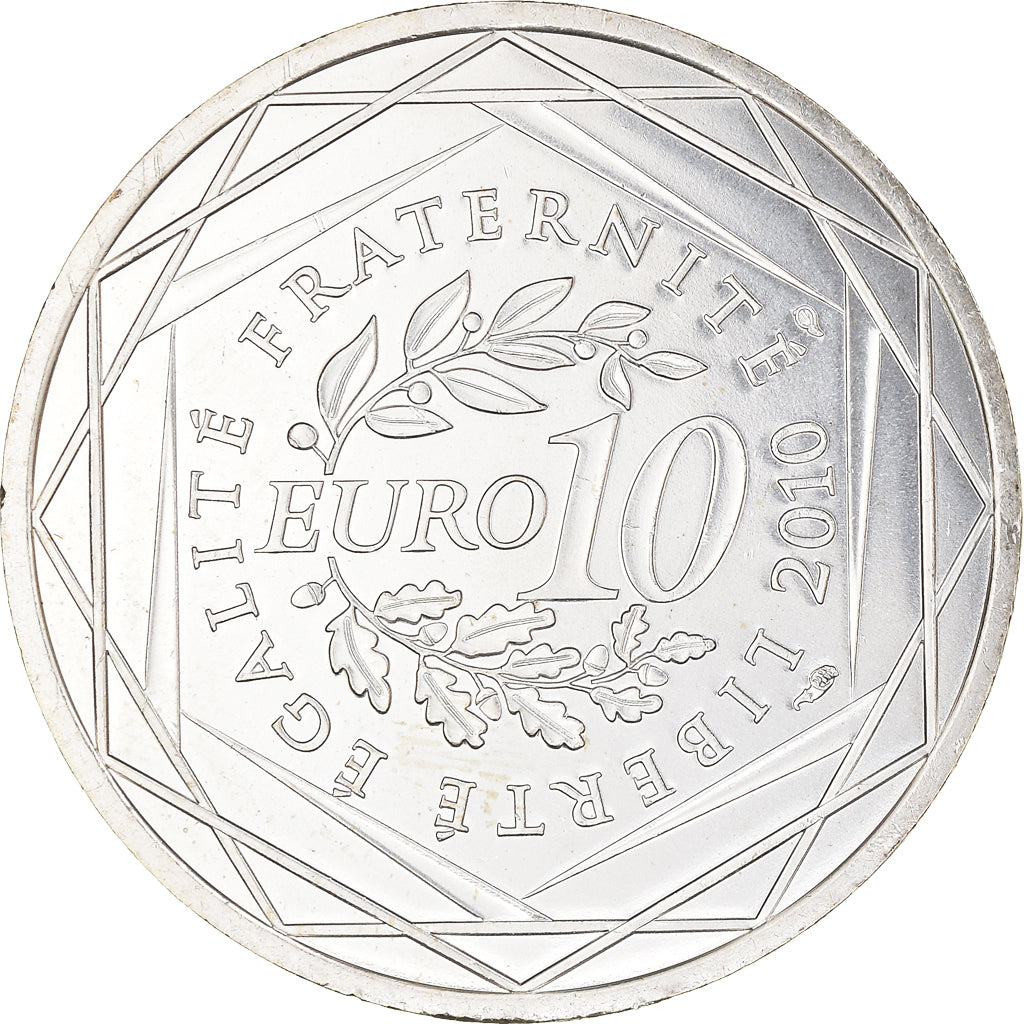 France, 10 Euro, Réunion, 2010, Paris, MS(63), Silver, Gadoury:EU399, KM:1669