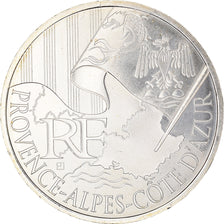 France, 10 Euro, Provence-Alpes-Cote d'Azur, 2010, Paris, MS(64), Silver