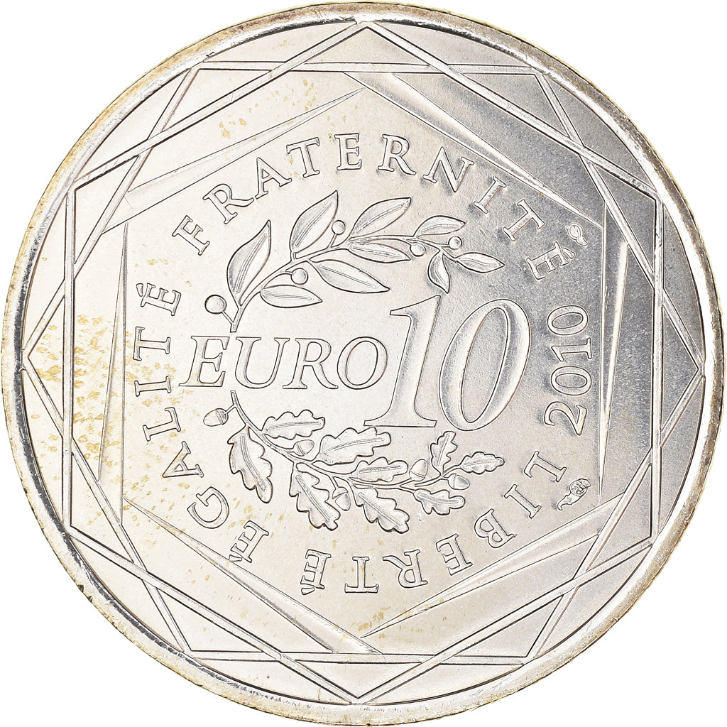 France, 10 Euro, Nord-Pas de Calais, 2010, Paris, AU(55-58), Silver